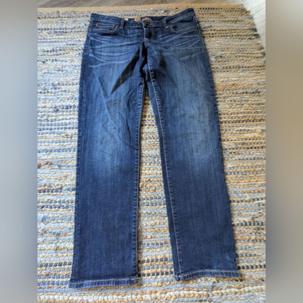 Kut From The Kloth Catherine Dark Wash Straight Leg Jeans 12 Classic Casual Deni - Picture 2 of 10